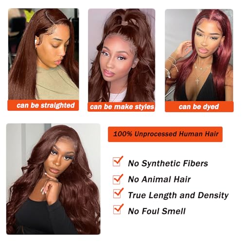 4x4 Chocolate Brown Body Wave Lace Closure - 10 Inch Preplucked Virgin Human Hair