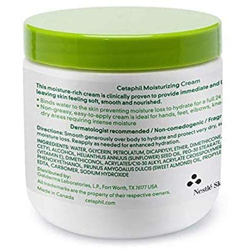 Cetaphil Moisturizing Cream, 16oz (Pack of 2), Hydrating Moisturizer For Dry To Very Dry, Sensitive Skin, Body Cream Completely Restores Skin Barrier In 1 Week, Fragrance Free, Non-Greasy