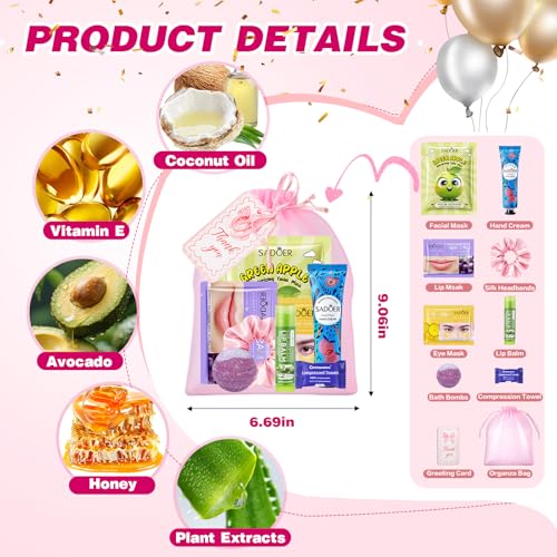 100 Pcs Spa Party Favors Bulk Set for Women & Girls with Face Masks & Self Care Items - Pack of 1