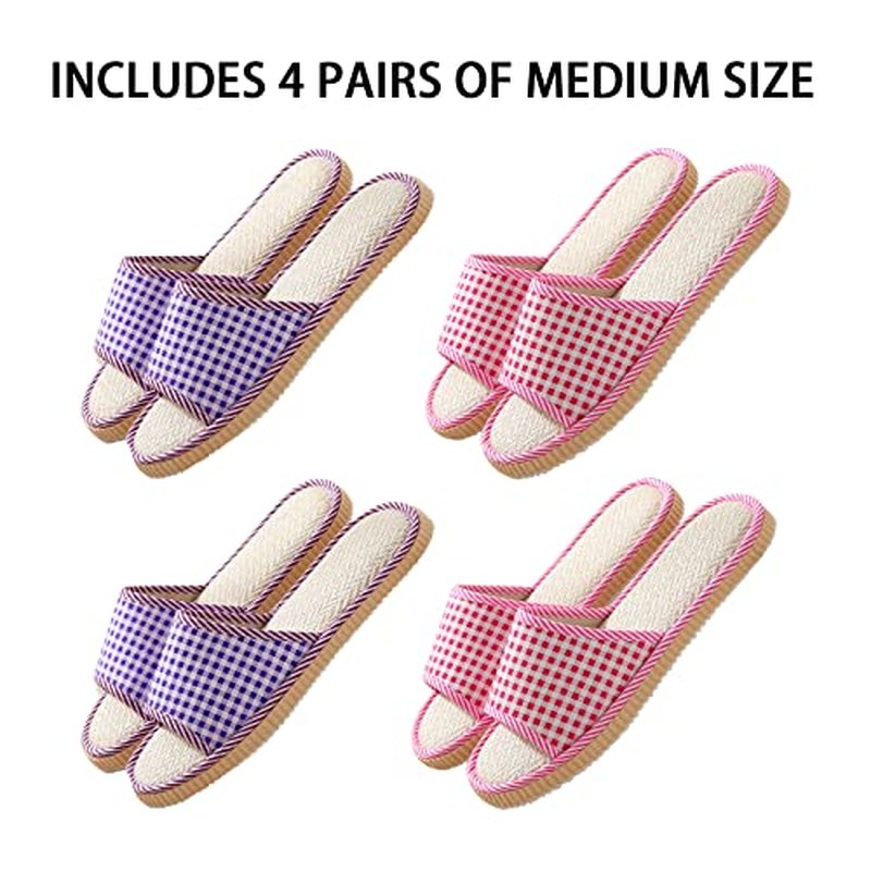10 Pairs Washable House Slippers for Guests,Disposable Slippers for Guests,Breathable Open Toe Indoor Slipper,Spa Slipper for Guests,Home,Bedroom,Hotel,Travel,Unisex Universal Size(6 Large Size+4