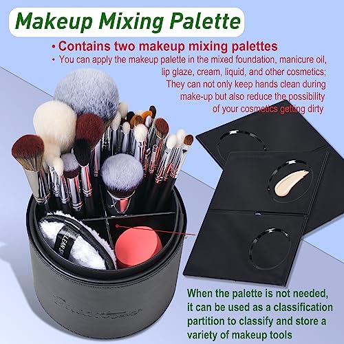 Professional 34-Piece Makeup Brush Set with Real Goat & Horse Hair - Black B