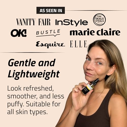 Hydrating Under Eye Gel with Hyaluronic Acid & Peptides – 1oz, for Dark Circles & Puffiness