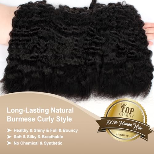 Rilago 16 inch 13x6 Lace Frontal Burmese Curly Human Hair Wig Closure