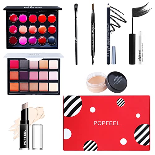 FantasyDay All in One Professional Makeup Kit for Women Girls Holiday Makeup Gift Sets Xmas Essential Bundle Include Eyeshadow Palette Lipstick Blush Concealer Eyeliner Mascara Brush Eyebrow Pencil