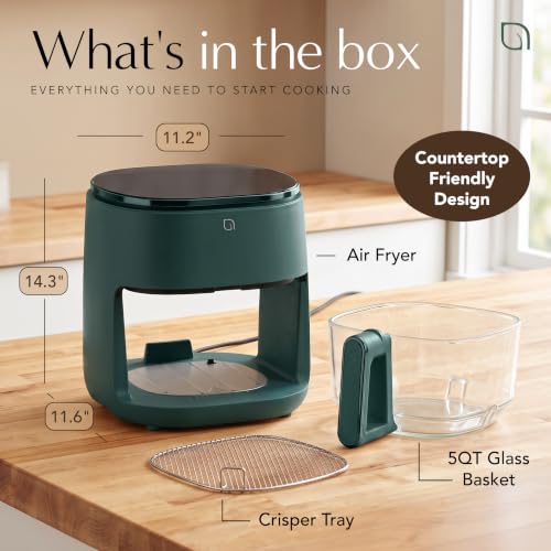 WILLOW 5QT Eco Glass Air Fryer with Digital Touchscreen - Green
