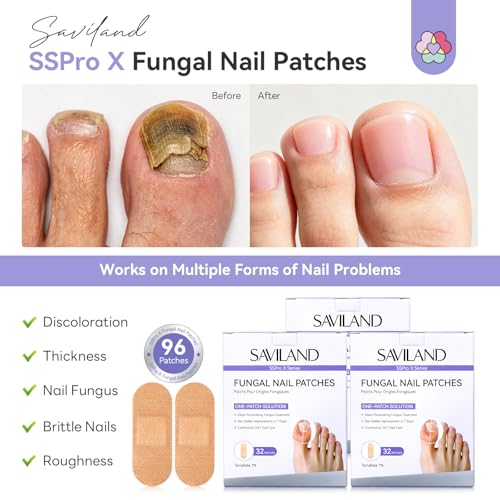 SAVILAND Fungal Nail Patches 96 Pack Overnight Treatment with 1% Tolnaftate