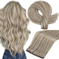 Full Shine Genius Weft Hair Extensions 20 Inch 60G - Platinum Blonde with Ash Highlights