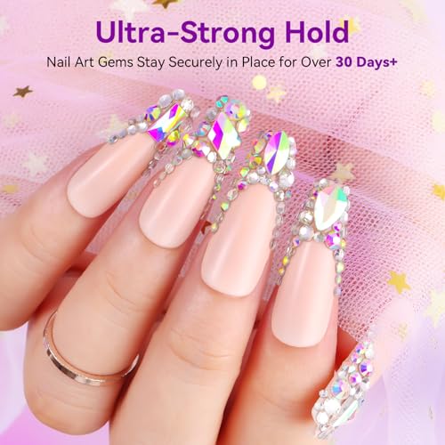 Nail Rhinestone Glue Set - 12 x 30ml Medium Viscosity Gel for Rhinestones & Charms
