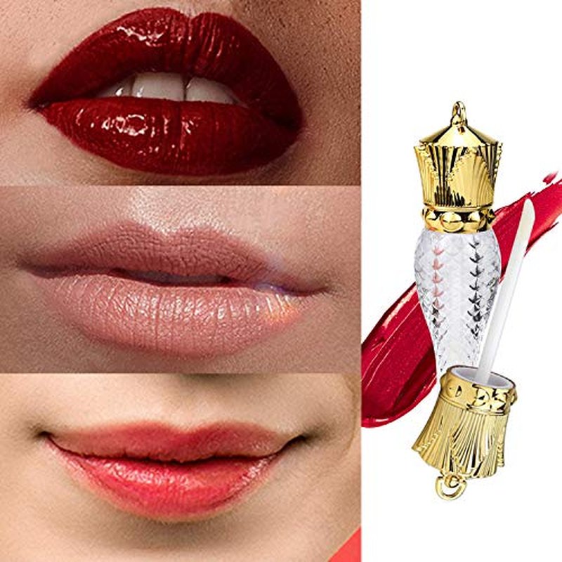 10 Pcs 5ml Mermaid Plastic Lip Gloss Tubes Vials Empty Refillable Lip Glaze Tubes with Crown Wand DIY Lipstick Tube Travel Lipgloss Bottle Cosmetic Container for Woman Girl Makeup,Mix-Color