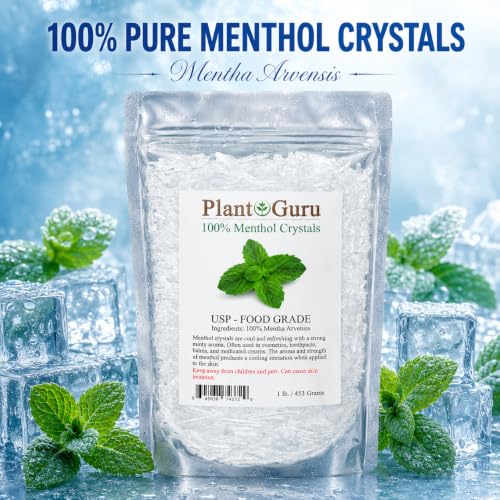 Menthol Crystals 1 lb - Pure Natural Mint for Cosmetics & Aromatherapy