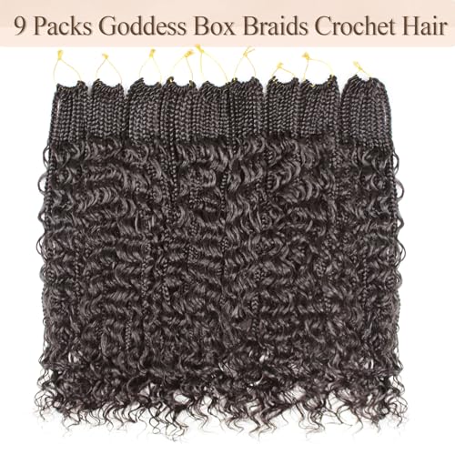 Goddess Boho Crochet Hair 24 Inch - 9 Pack Pre-Looped Box Braids for Women