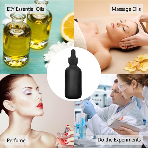 48 Pack 2oz Frosted Black Glass Dropper Bottles for Essential Oils & Perfumes - Variation: Frosted Black / 2oz