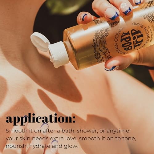 Mountain Ocean The Original Body Trip Mother's Special Blend Body Toning Oil, 8 Oz, Deep Hydration, Helps Stretch Marks, with Almond & Coconut Oil, Cocoa Butter & Vitamin E (New Look, Same Formula)