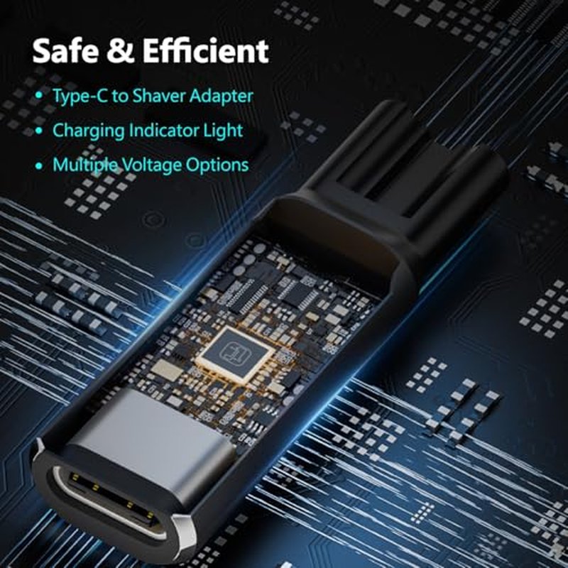4.3V 5V 8V 15V Type-C Shaver Adapter Charging Converter, Suitable for Philips Norelco 7700/7500/7400 3500/5300 Series, OneBlade QP6520 QP6530 QP6510£¬ Equipped with a Charging Data Cable (8V)