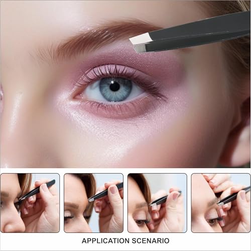 Jimy Eyebrow Tweezers - High Precision Slant Tips Tweezers, Superior Grip, Stainless Steel Tweezers for Women Facial Hair, Sleek Design for Ingrown Hair (Pack Of 4)