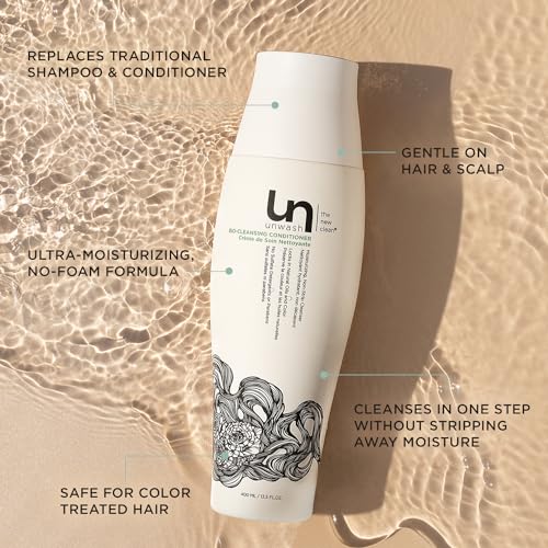 Unwash Bio-Cleansing Conditioner - Gentle Hydrating Co-Wash for Curly & Dry Hair 13.5 Fl Oz Fresh
