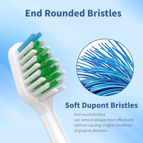 White Replacement Brush Heads for Smile Bright Platinum Sonic Toothbrush – Pack of 10