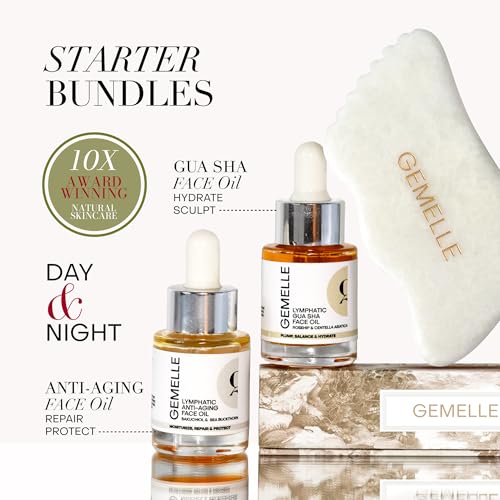 White Jade Gua Sha Face Tool Set with Anti-Aging & Lymphatic Drainage Oils