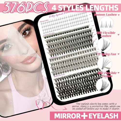 Pink DIY Lash Extension Kit 966Pcs for False Eyelash Extensions & Grooming