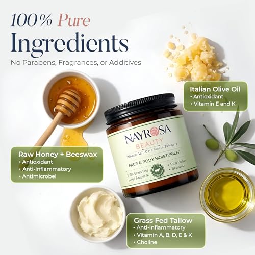 Natural Beef Tallow Moisturizer for Face & Body - 120ml Whipped Hydrating Cream