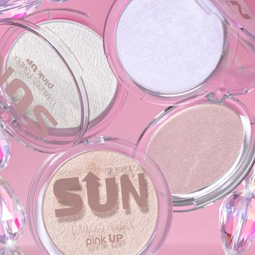 Pink Up | Luminous Powder |Highlighter | Enhances glow & defines features | Light-reflecting finish for radiant skin | Highlighter makeup | Makeup | Silky texture | Illuminate | Model PKIP07