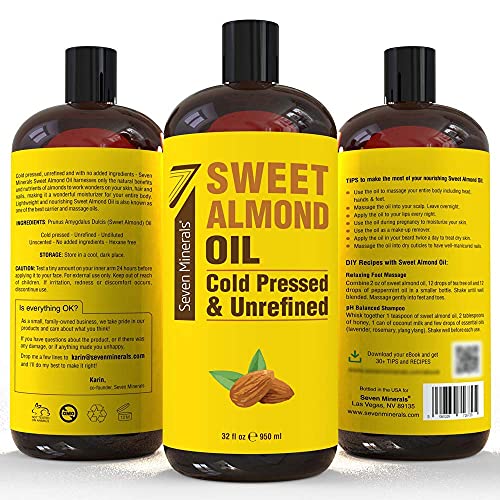 Pure Sweet Almond & Apricot Kernel Oil - Natural Carrier & Hair Oil