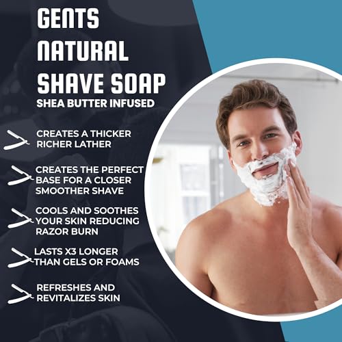Men's Shaving Soap 97% Natural Shea & Glycerin Rich Lather 6 Pack Variety