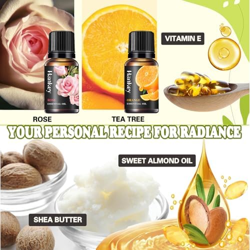 Thaluna Whipped Body Butter Making Kit for Dry Skin, DIY Solid Shea Butter Body Lotion Making Kit with Sweet Almond Oil, Vitamin E, Essential Oil - Moisturizing for Body Christmas Gifts for Women