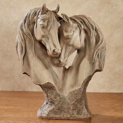 Loving Horses Table Sculpture - Tan, Horse Lover Home Decor, 11.5"