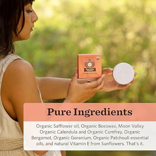 Moon Valley Organics Lotion Bars, Heal and Restore Chapped Skin, Lemon and Bergamot