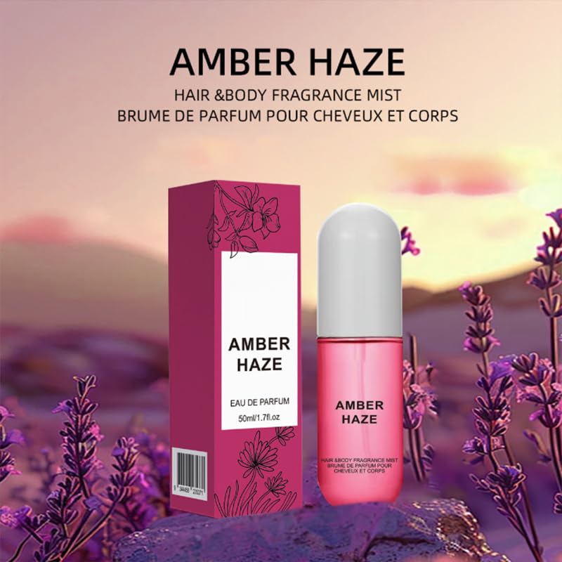 Vanilla Hair & Body Mist Spray – Long-Lasting Fragrance Mist Body Heavy Cream Vanillas Hair Perfume Cream Duo Mist Body Spray for Women & Men, Mini Size 50ml / 1.69 Fl Oz (amber haze)