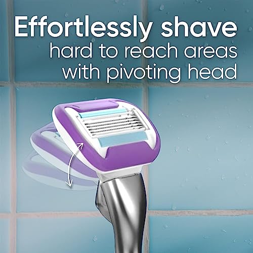 Gillette Venus Deluxe Smooth Platinum Razor + Refills - Women’s 5-Blade Shaving Set
