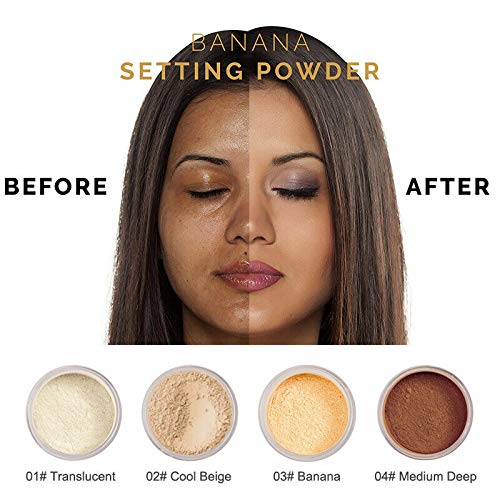 PHOERA Translucent Makeup Setting Matte Face Powder + Puff, Long Lasting Lightweight Foundation Make Up Fixer Beauty Blender Highlighter Palette - Ideal for Flash Photography - 02 COOL BEIGE