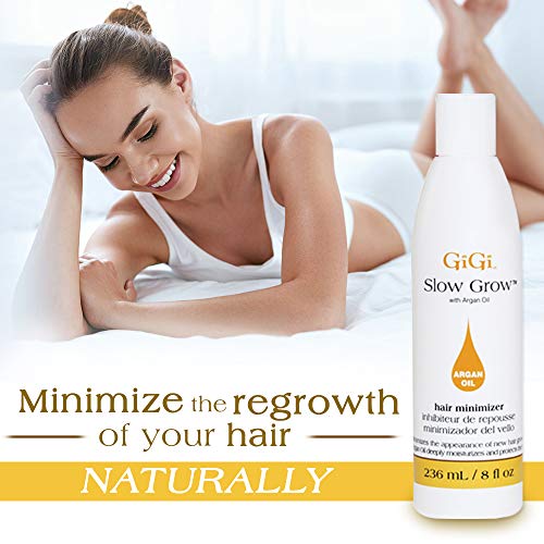 GiGi Post Waxing Treatment, Slow Grow Hair Inhibitor Lotion with Argan Oil, Hair Growth Minimizer for Men and Women, 8 oz, 1 Pack