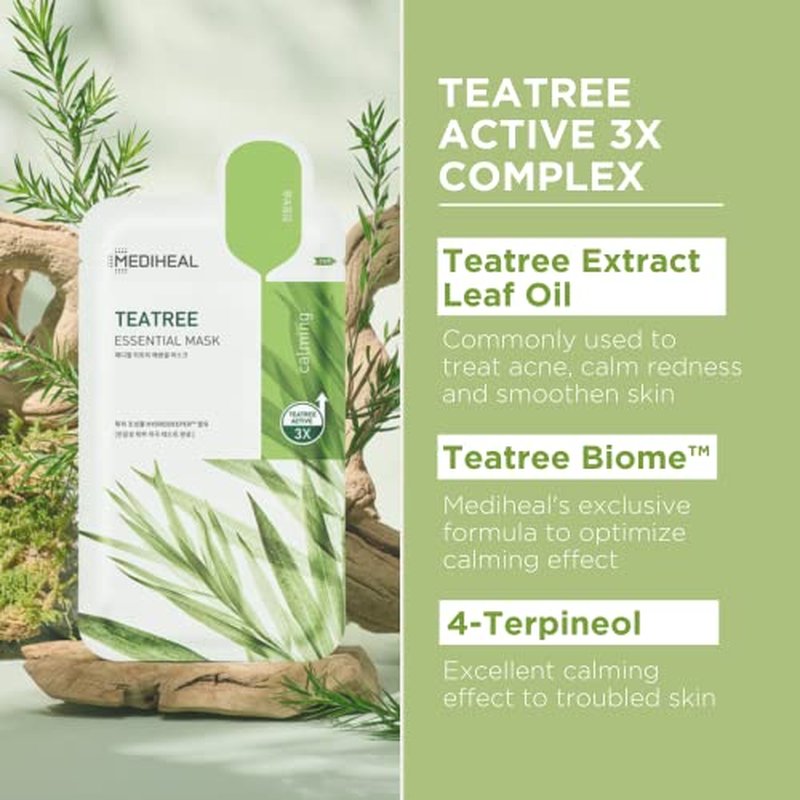 Mediheal Official Collagen & Tea Tree Sheet Mask 20 Sheets Set - Firming and Soothing Duo