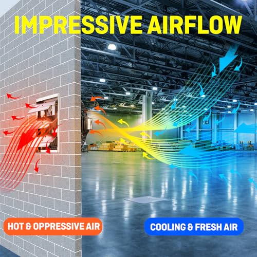 12-Inch Wall Mounted Shutter Exhaust Fan with Thermostat & Variable Speed Control