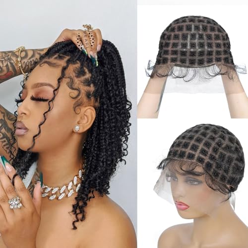 Breathable Full Lace Crochet Wig Cap with Baby Hair - 95 Knots, 1B Variation