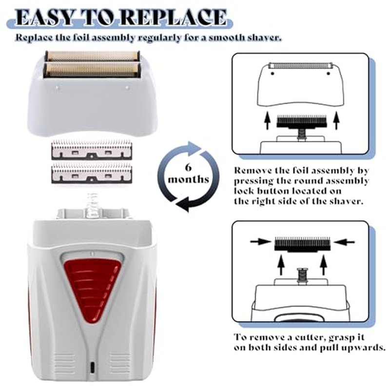 2 Pack Pro Shaver Replacement Foil and Cutters Compatible with No.17150/17155/17200 Shaver ProFoil Replacement