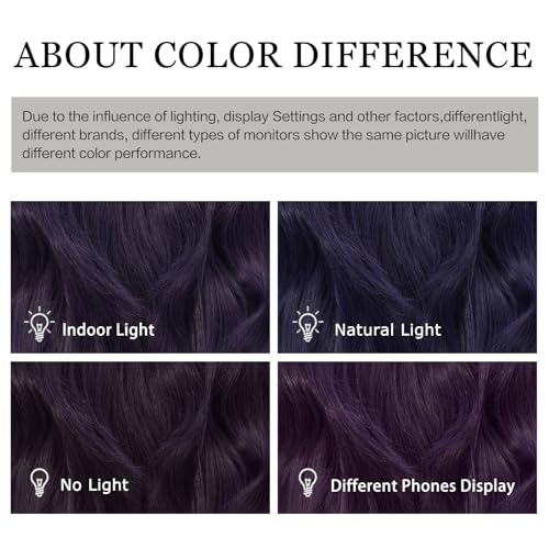 28 Inch Dark Purple Wavy Synthetic Wig with Bangs - Heat-Resistant Fiber for Women & Girls - Holiday, Party, Daily Use Variation of Dark Purple / 28.0 Inches