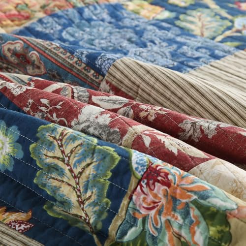 ENASAL Luxury Floral Reversible Cotton Bedspread Quilt Set Queen 90x98in