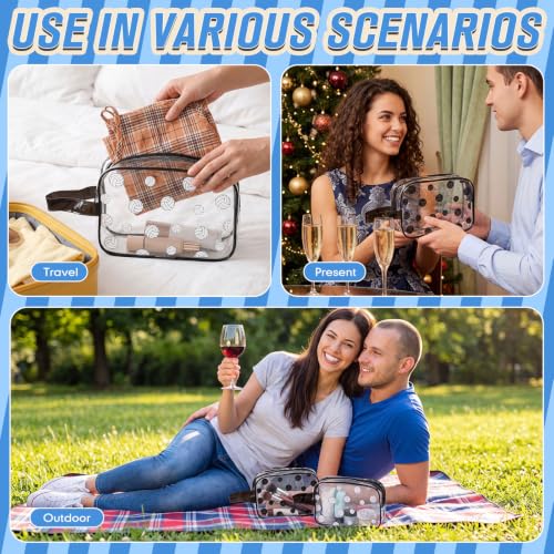 Waterproof PVC Makeup Bags Set - Clear Volleyball Pattern, 12 Pcs