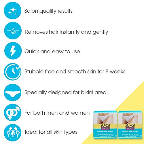 Surgiwax Brazilian Hard Wax Waxing Kit for Private Parts, 4 Ounce Boxes (Pack of 3)