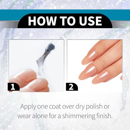 Seche Fx Diamond Effect Top Coat - Blue, Transforming Topper, Long-Lasting Polish Protection 0.5 Fl. Oz