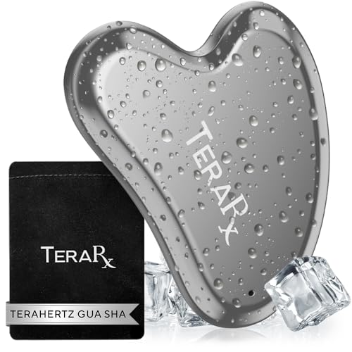 Facial Gua Sha Tool - TeraRX Terahertz Heart-Shaped Stone for Lymphatic Drainage & Skin Rejuvenation - Facial Gua Sha