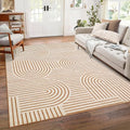 ROYHOME 6x9 Orange Washable Non-Slip Area Rug - Modern Rainbow Design