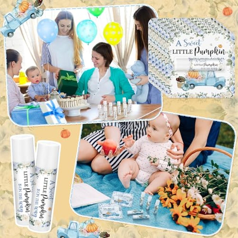 24 Pcs Pumpkin Truck Lip Balms Bulk Fall Pumpkin Lip Care Moisturizer Baby Shower Party Supply for Guest Gift Set Travel Size Lipstick Autumn Thanksgiving First Birthday Favors Decorations