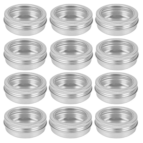 2 oz Aluminum Round Tin Containers with Screw Lid – 75pc Craft & Cosmetic Jars