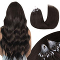 Microlink Hair Extensions 20 Inch Human Hair Dark Brown 50g - EasyFit