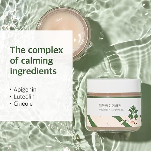 Round Lab Mugwort Calming Moisturizer 80ml - Soothing, Hydrating Cream 2.7 oz