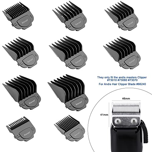 Magnetic Clipper Guards Comb for Andis Master Clippers - Black - 10 Sizes